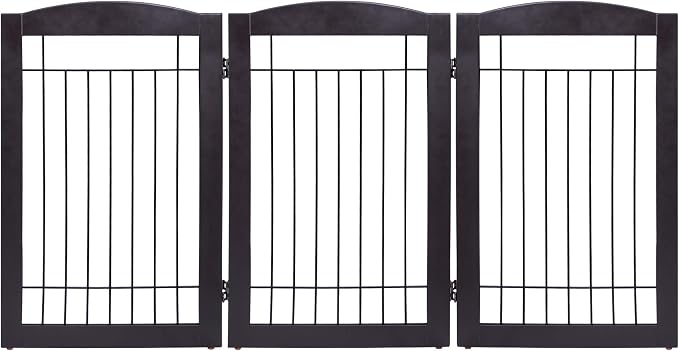 Spirich Freestanding Wire Pet Gate for Dogs, 30 inches Tall Dog Gate for The Houes, Doorway, Stairs, Pet Puppy Safety Fence, 3 Panels
