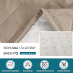 Turquoize 100% Waterproof Sofa Covers Chaise Lounge L Shape Sofa Protector Slip Cover Triple Non-Slip Sofa Slipcover for Sectional Couch Cover for Pets, Kids (Chaise, Khaki)