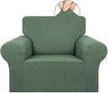Stretch Chair Sofa Slipcover, Single Couch Cover,Greyish Green | 1-Piece Washable Sofa Cover,Pet Friendly (31"-55") Furniture Protector Soft Jacquard Elastic Bottom for Dogs & Kids