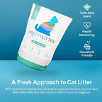 PrettyLitter Health Monitoring Cat Litter, Calm Aloe, 2-Pack, 6 lb. Bags | Up to 2 Months Supply, Non-Clumping, Advanced Odor Control, Automatic Litter Box Compatible, Color Changing Silica Crystals