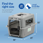 Petmate Sky Kennel For Air and Travel Airline Compliant Dog Crate for Smaller Dog Breeds or Pets up to 15 lbs, Heavy Duty Dog Kennel, Made in the USA- 21" L | Travel carrier made in USA, durable hard shell, secure door, great for air and road trips, sa...
