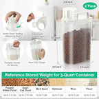 TBMax Rice Container Cereal Storage Container 2 Pack 5 Lbs, Kitchen Pantry Dry Food Storage Holder with Easy-Pouring Spout & Handy Cup, Small Pet Dog Cat Food Dispenser for Daily Feeding -Beige