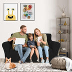 MAXIJIN Loveseat Cover Sofa Covers (55"-69"), 1-Piece Stretch Couch Covers for 2 Cushion Couch Love Seat Slipcover with Elastic Bottom for Kids,Dog (Loveseat, Diamond Pattern Black)