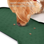 PWTAA Dog Food Mat Anti-Slip Silicone Dog Bowl Mat Thicker Pet Placemat Waterproof Cat Feeder Pad with Raised Edge Puppy Kitten Feeding Mats Suitable Small Medium-Sized Dogs Cats Eating Tray - 2PCS