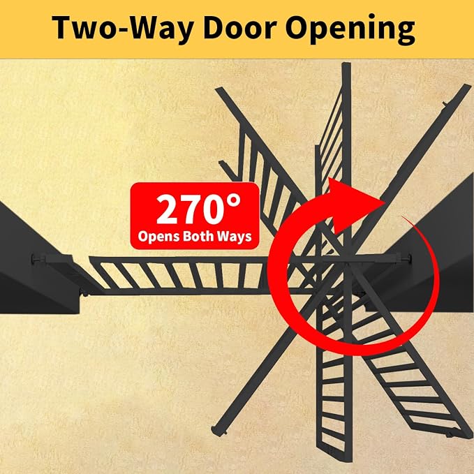 55.1" Extra Tall Pet Gate, 29.92"- 43" Black Adjustable Dog Gate | Pressure Mounted, Walk Through, Cat Gate, No Drilling, Narrow Slat, Heavy-duty Steel, For Doorways, Stairs, Hallway, Kitchen