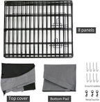 PETIME Foldable Metal Dog Exercise Pen/Pet Puppy Playpen Kennels Yard Fence Indoor/Outdoor 8 Panel 24" W with Top Cover and Bottom Pad (Playpen+Bottom+Top Cover, 8 Panels 24" H)