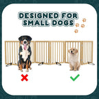 Semiocthome Bamboo Dog Gates for The House Extra Wide, 6-Panel Freestanding Pet Gates with 4PCS Metal Stands for Doorways and Stairs, 24“H Foldable Dog Fences Indoor, Expands Up to 9(ft) /110" (W)