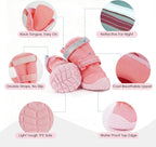 Breathable Hot Pavement Dog Shoes for Small & Medium Dogs(Pink, 0# | Adjustable Double Strap and Non-Slip Dog Boots Paw Protectors for Walking Running Hiking, Soft Comfortable Safe Easy to Wear