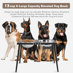 ADENGL Metal Elevated Dog Bowls, 17in Tall Raised Dog Bowl Stand, Dogs Raised Stand with 3000ml Stainless Steel Bowls and Sprill Proof Mat for Extra Large Breeds