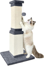 Cat Scratching Post for Indoor Cats, 32Inch Sisal Cat Scratcher | Wide Stable Base, Full-Body Stretching Cat Scratch Post, Heavy Duty Post for Cat Adults to Protect Furniture, Deep Gray