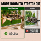 Extra Wide Cat Window Perch, 3-in-1 & Cordless with Solid Wood Frame | 40 lb Tested, 20.1 x 25.2 in Extra-Wide Frame, Heavy-Duty Suction Cups, Reinforced Steel Hooks, Converts to Floor Bed