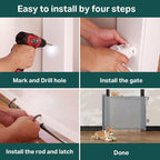 Cumbor 27-40" Retractable Baby Gates for Stairs & Doorways, Indoor Outdoor | Hardware Mounted Mesh Dog & Pet Gate, Easy Walk Through, One-Hand Operation, Anti-Crawl Adjustable Safety Gate for Dog, Grey