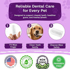 Dog & Cat Dental Wipes - Finger Toothbrush for Plaque, Tartar & Breath | Dental wipes help remove plaque, tartar & bad breath for dogs, cats & small pets, at-home oral care, 50 Wipes, Peanut Butter