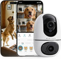 VIRTAVO AI Pet Camera Indoor with Phone App for Dog, Cat, Puppy, Dual-Lens | 360° Auto Tracking & Pet Calling, No Subscription, Wi-Fi 6 (5GHz/2.4GHz), Apple Watch & Alexa Compatible