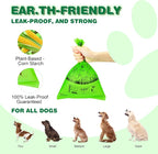 Biodegradable Dog Poop Bags 300 Count, 20 Rolls, Recyclable Waste with Dispenser, Large 9 x 13 Inches, Extra Thick, Leak Proof for Dogs and Cats