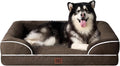 EHEYCIGA Orthopedic XL Dog Beds, Waterproof Memory Foam Dog Bed for Extra Large Dogs, Non-Slip Bottom and Egg-Crate Foam Big Pet Couch Bed with Washable Removable Cover, Brown