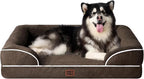 EHEYCIGA Orthopedic XL Dog Beds, Waterproof Memory Foam Dog Bed for Extra Large Dogs, Non-Slip Bottom and Egg-Crate Foam Big Pet Couch Bed with Washable Removable Cover, Brown