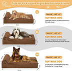 Rainmr Orthopedic Dog Beds for Large Dogs, 7" Memory Foam Dog Beds with Waterproof Liner, Durable Microsuede Cover, Removable and Washable, Nonskid Bottom, 60"x48"x7" XXL Chocolate
