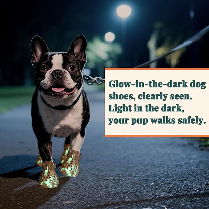 Dog Shoes for Hot Summer Pavement, Dog Shoes for Large Dogs, Waterproof Dog Boots & Paw Protectors, Non-Slip Dog Rain Booties, Easy Clean Sandals for Beach Brown Size 9