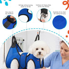 Dog Grooming Hammock Harness, Hanging Sling Restraint for Nail Clipping | Small to Medium Dogs & Cats, with Nail Clipper and Comb Pet Grooming Hammock Kit