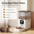 VOLUAS Automatic Cat Feeder, 6L Timed Dry Food Dispenser for Cats & Dogs | Programmable Portion Control, Up to 4 Meals Daily, Dual Power Supply, Power-Off Memory, 10-Second Voice Recorder