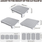 Cat Step Ramp Adjustable Litter Box Step with Filter Function, Black | Elevated Double Layer Litter Box Ramp for Kitten & Old Cats, Easy Cleaning Litter Box Step Stool for Automatic Cat Litter Box