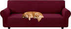 XINEAGE Stretch 4 Seater Slipcover, Non-Slip Pet Couch Cover,Wine Red | Washable Furniture Protector, Elastic Bottom, Dogs & Cats Friendly, Scratch-resistant, Fast Setup, High Elasticity