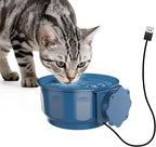 Indoor Pet Small Heated Water Bowl, Cat Thermal Bowl in Winter, 600ML Hanging Heated Water Bowl for Rabbit Cage Dog Crate, Indoor USB Portable Warm Dish for Dogs Cats Rabbits Birds, Blue