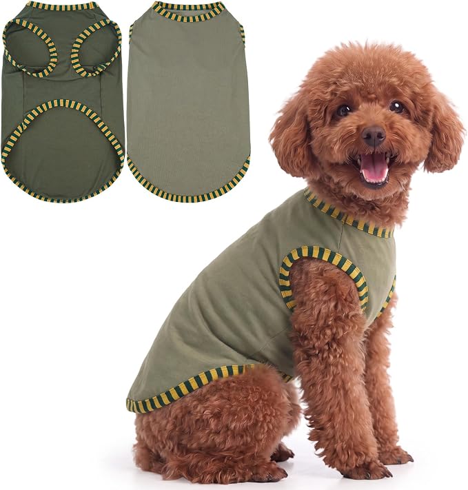 IECOii 2 Pack Dog Surgery Recovery Shirt Sleeveless Lightweight Dog Tshirt | T-Shirts with Stretch Fit,Gentle on Sensitive Skin,Anti-licking for Hot Spots,Shedding Control Tee,For Small to Giant Dogs