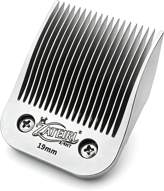 Size 3/4HT Detachable Pet Grooming Clipper Blade with Ceramic Cutter, 19mm 3/4 Inch Cut Length, Silver, Compatible with Andis, Oster A5, Wahl KM10, 1 Pack