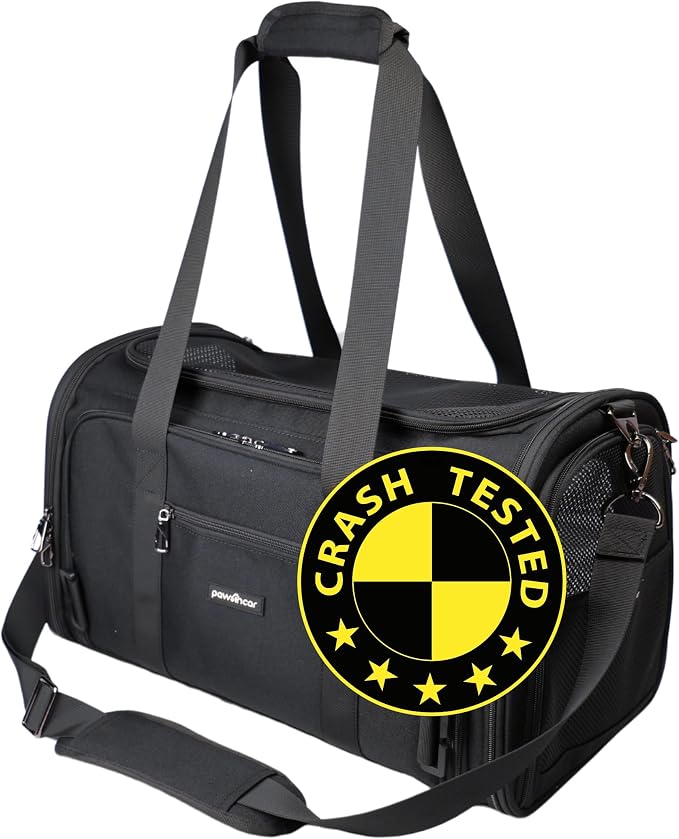 Airline Approved & Crash-Tested Expanable Cat Carrier | 2-in-1 Crash-Tested Small Dog Car Seat & Portable Pet Carrier | CPS Certified for Crash Protection & Safe Pet Travel