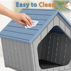 Cat Litter Box Enclosure, Hidden Covered Litter Box Furniture with Air Holes, Resin Outdoor Cat House Weatherproof, Wide Opening Design for Easy Cleaning, Blue