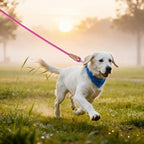 Mile High Life Dog Leash with Genuine Leather Connection, 4/5/6 FT | Rope Leash, Heavy Duty 360° Swivel Metal Clasp, for Small Medium & Large Dogs (Bright Pink, 60 Inch)