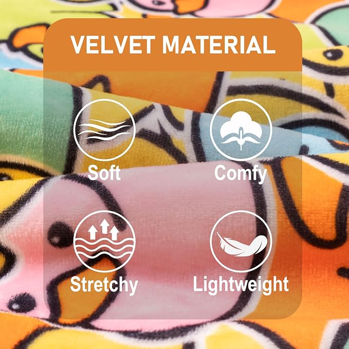 KYEESE Dog Pajamas Colorful Duck Printing Dog Onesie Comfy Dogs Clothes Velvet Pet Coat Soft Puppy Pjs Stretchy Pets Costumes Velvet Pets Jammies Comfy Puppy Pajamas, X-Small