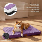 Patas Lague Orthopedic Large Dog Bed Washable Pet Crate Mat 48''X30'' Purple