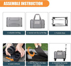 Pet Carrier with Wheels - Soft-side Wheeled Cat Carrier for Dogs with Telescopic Handle, Collapsible Rolling Pet Travel Bag Carrier for Large Cats Small Medium Dogs for Camping Vet Visiting Light Grey