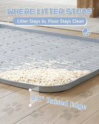 ANWA Waterproof Cat Litter Rug, 34" x 22" Large Silicone Cat Litter Mat Litter Trapping Mat, Heavy-Duty, Easy to Clean