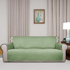 PureFit Reversible Quilted Sofa Cover Dog Couch Covers for Sofa, 66 in | Sage Green/Ivory, Water Resistant Couch Protector, Washable Pet Couch Cover with Non Slip and Elastic Straps For Kids