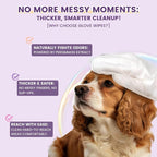IMMHABI 100 Count Cleaning Deodorizing Pet Glove Wipes for Dogs & Cats, Hypoallergenic Dog Bath Wipes with Natural Deodorizer Persimmon Tannin, Pet Bathing Wipes for Horse Coat Care Lavender Scent
