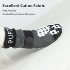 PUPTECK Anti-Slip Dog Socks with Double Sides Grips for Small Medium Large Dogs Hardwood Floors Prevents Licking, Dog Shoes for Hot Pavement Traction Control Paw Protector for Senior Dogs, Grey L
