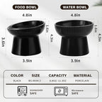 Elevated Cat Food Bowl, Ceramic Raised and Tilted Water Bowl, Whisker Fatigue Cat Bowls for Indoor Cats, Anti Vomiting and Protect Spines Pet Feeding Dishes for Kittens Small Dog, Heavy Non-Slip Base