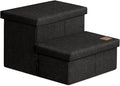 Love's cabin Dog Stairs for High Bed, Foldable Pet Stairs for Small Medium or Large Dogs Puppy with Storage for Bed or Couch, Cat Dog Steps Ramp with Zip up to 200 lbs, Black, 2 Steps