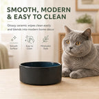 Havniva Cat Bowls Set of Two, 5.1” Ceramic Cat Food and Water Bowls | Cat Food Bowls Whisker Friendly, Non-Slip Base, Food-Grade Ceramic, Wide Opening, Dishwasher Safe, Cat Bowls for Indoor Cats