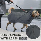 Waterproof Dog Raincoat with Hood, Windproof Rain Jacket for Large Dogs | Adjustable Reflective Dog Rain Coat with Leash Hole, for Rainy&Snowy Day, Fits Golden Retriever, Labrador, German Shepherd