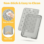 Cat Litter Box Step, Large Cat Step Ramp with Filter Function, Grey | Double Layer Litter Box Ramp, Litter Catcher for Kittens & Elderly Cats, Non-Slip Cat Litter Mat Pedal, Easy to Clean