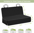Back Seat Cover for Dogs, Bench Seat Cover Protector with Side Flaps | 600D Oxford, Waterproof Scratchproof Non-Slip Car Seat for Dogs, Velcro Openings for Child Seat Access, Fits Cars Trucks SUVs