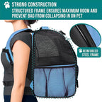 PetAmi Dog Backpack Carrier for Small Medium Dogs Large Cats up to 18 lbs, 2 Side Entry, Structured No-Collapse Frame, Airline Approved Ventilated Pet Backpack for Hiking Camping Travel, Light Blue