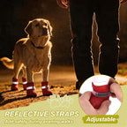 Dog Boots Paw Protector, Reflective Adjustable Non Slip Mesh Summer Breathable Dog Shoes Dog Walking Boots (M Size, Rose Red, 4 Pcs) Intended for Paws Waterproof for Dogs/Cat/Puppy
