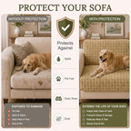 Smiry Velvet Couch Cover for Dogs, Non Slip Soft Sofa Protector for Pets | Washable Sofa Cover for Cats, Cozy Furniture Protector Against Pet Hair, Scratches, Fits Sectional Sofa(Camel, 36"x88")