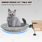 Acools Cat Desk Bed, 90° Foldable Cat Hammock with Clamp, 44 lb Capacity | Cat Desk Hammock with Adjustable Clamp; Desk Cat Bed Attachment Features 18"x18" Washable Soft Fabric and Sturdy Metal Frame
